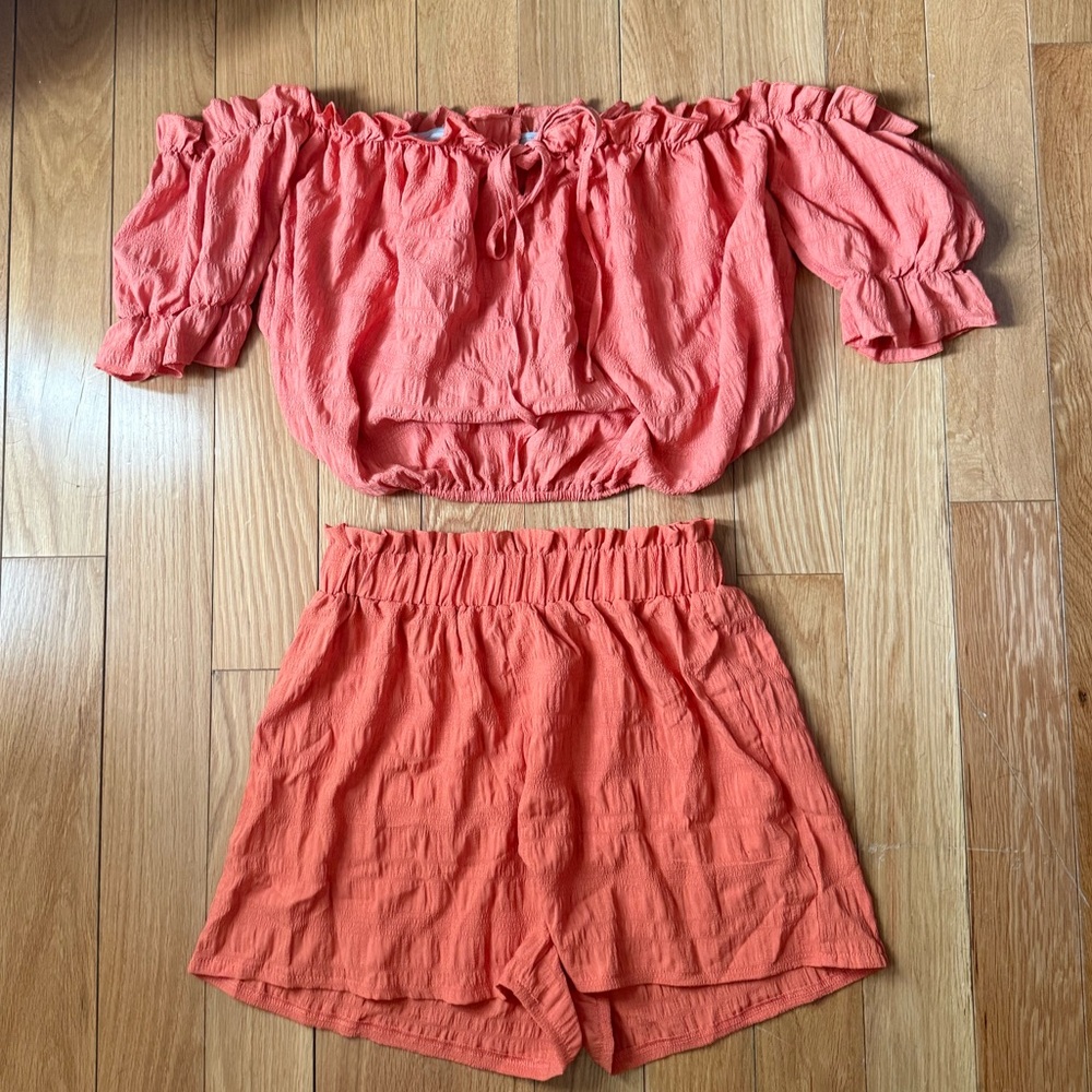 Make Me Chic 2 Piece Off Shoulder Top and Short